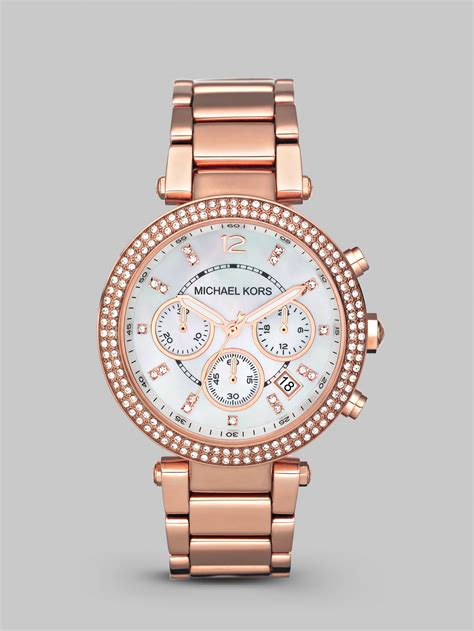 michael kors mother of pearl watch face women's full retail